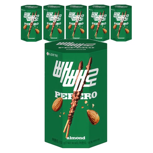 빼빼로 아몬드, 132g, 6개