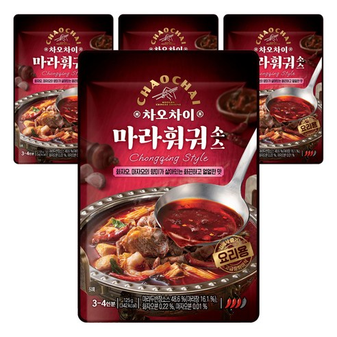 차오차이 마라 훠궈 소스, 125g, 4개