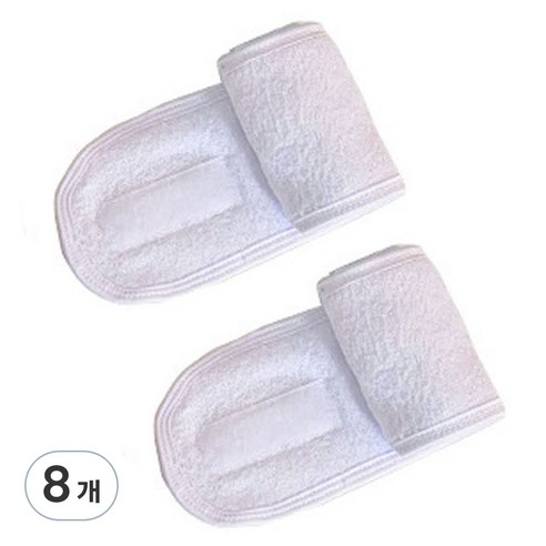 클레어라 남여공용 찍찍이 세안밴드, 화이트, 8개