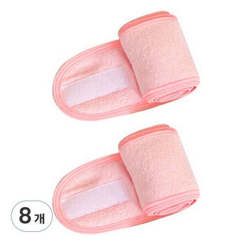 클레어라 남여공용 찍찍이 세안밴드, 핑크, 8개