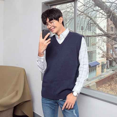 머시따 남성용 베이직 루즈핏 조끼