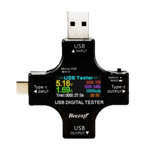 비잽 타입C USB 3.0 전압 전류 컬러 테스터기