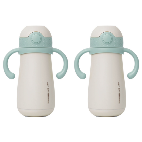 마더케이 허그 보온보냉 빨대컵 350ml, 2개, 민트