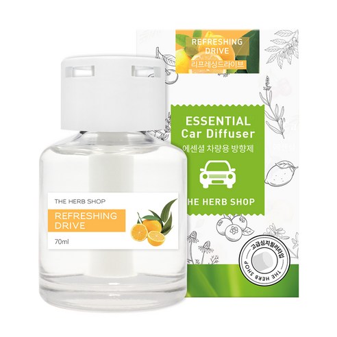 더허브샵 차량용 내추럴 디퓨저 70ml, 리프레싱드라이브, 1개