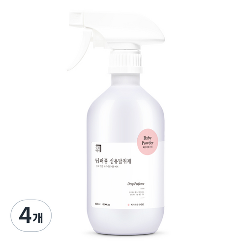 살림백서 딥퍼퓸 섬유탈취제 본품, 500ml, 4개, 베이비파우더