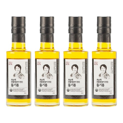 최순희 전통명장이 만든 들기름, 180ml, 4개