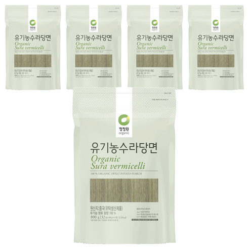 청정원 유기농 수라 당면, 800g, 5개