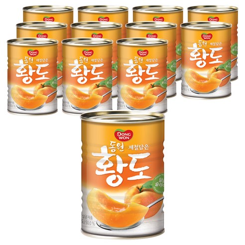 동원 황도 슬라이스 복숭아 통조림, 400g, 12개