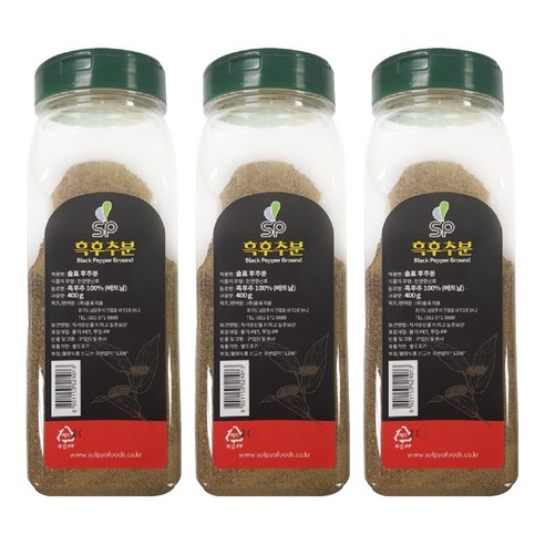 솔표 SP 흑후추, 400g, 3개