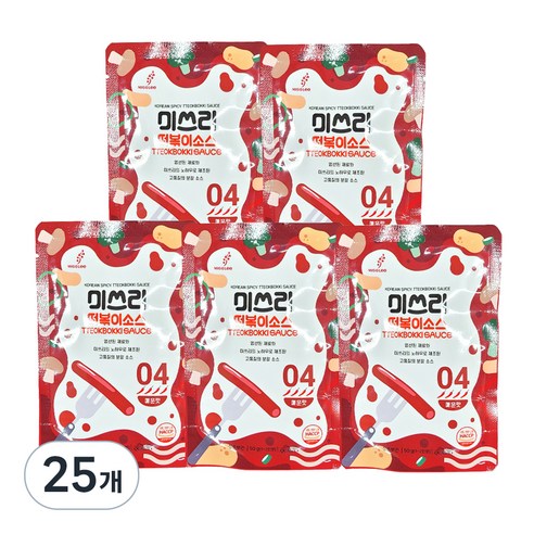 미쓰리 떡볶이 소스 04 매운맛, 50g, 25개