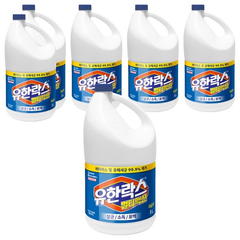 유한락스 멀티액션 레귤러, 5L, 6개