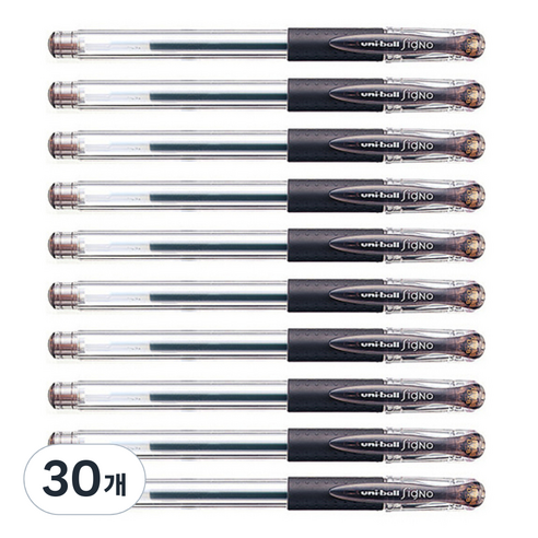 시그노 유니볼 펜 UM-151 0.28mm, 브라운블랙, 30개