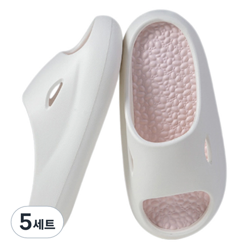 언헤브 투톤 유니크 지압 슬리퍼 250, 02 핑크, 5세트