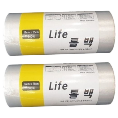 Life 위생롤백, 미니(XS), 500개입, 2개