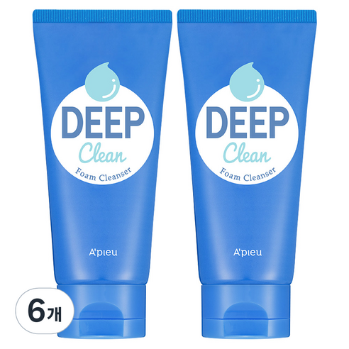 어퓨 딥 클린 폼 클렌저, 130ml, 6개
