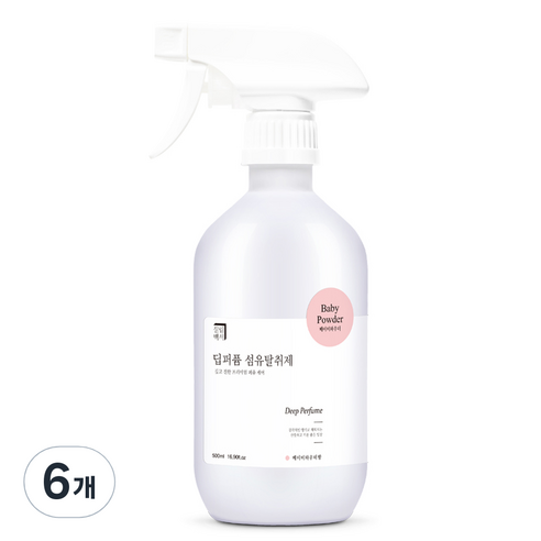 살림백서 딥퍼퓸 섬유탈취제 본품, 500ml, 6개, 베이비파우더