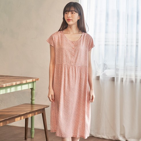 디노바시 여성용 레이온 실내 캡소매원피스