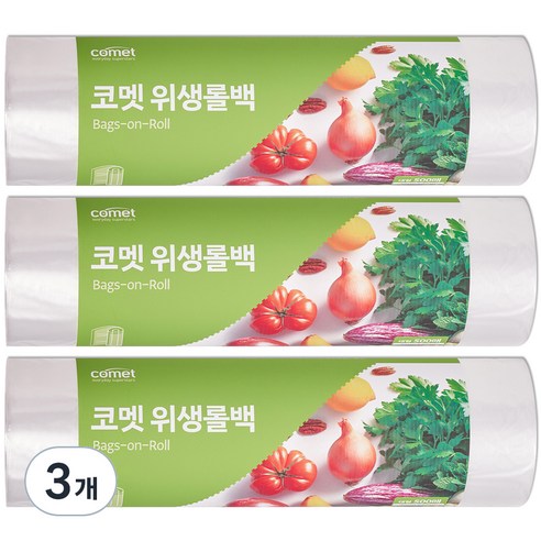 코멧 위생롤백 대형 30 x 40cm 500매, 3개