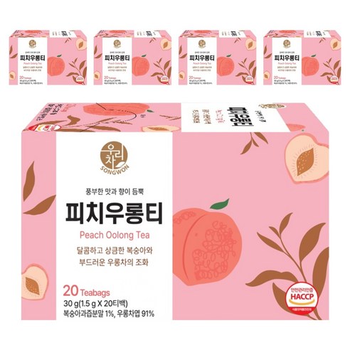 우리차 피치우롱티, 1.5g, 20개입, 5개