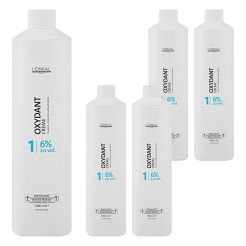 로레알프로페셔널 칼라 옥시던트 크림 염색용 산화제 6%, 1L, 5개