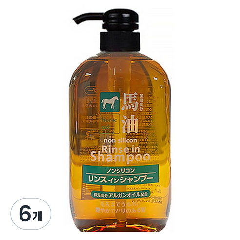쿠마노유지 마유 린스인샴푸, 6개, 600ml