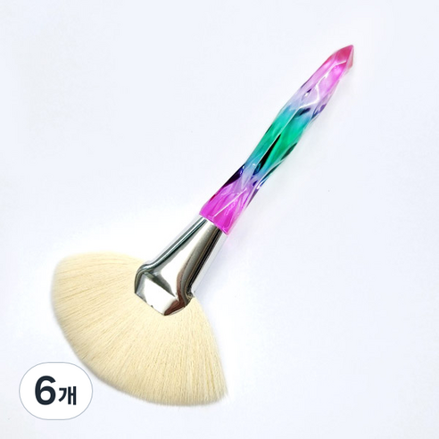카카스 풍성모 크리스탈 더스트브러쉬 KN-B30, 혼합색상(KN-B3079), 6개