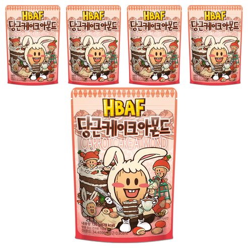 바프 당근 케이크 아몬드, 120g, 5개