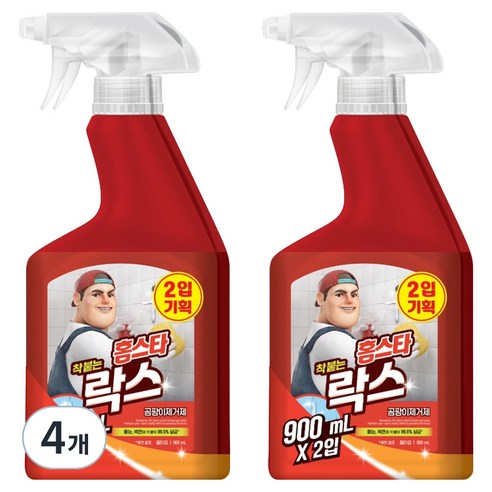 홈스타 착 붙는 락스 스프레이, 900ml, 4개