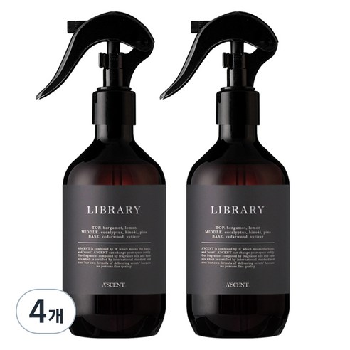 에이센트 드레스퍼퓸 라이브러리 탈취제, 4개, 250ml