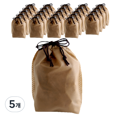부직포 복주머니 더스트백 10 x 19 cm 25p, 카라멜, 5개