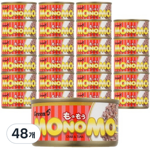 그린펫 모노모 고양이 캔, 참치 + 게살 혼합맛, 80g, 48개