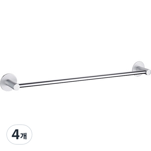 마켓플랜 스페이스 무타공 수건걸이 50cm, 실버, 4개