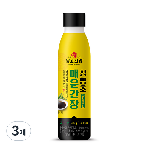 청양초 매운간장 약간매운맛, 330g, 3개