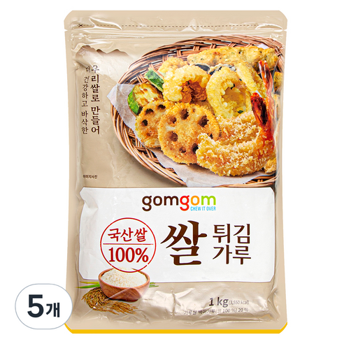 곰곰 쌀 튀김가루, 1kg, 5개