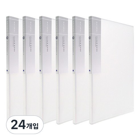 희망사무포인트 내지 고정형 내추럴 크리어 화일 10매, 흰색, 24개입