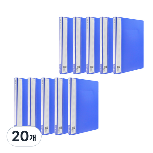 인디 클리어파일 A4 20매, Blue, 20개