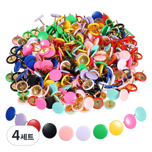 코히모 다용도 원형 압정 컬러핀 10종 x 30p 세트 4W430, 4세트, 300개입