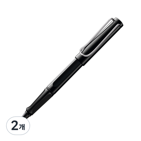 LAMY 사파리 수성펜, 샤이니블랙, 2개