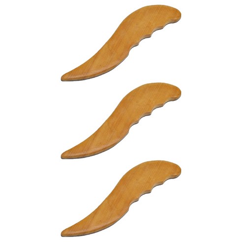라이프포인트 괄사 지압 마사지기, 3개, 우드(핑거나이프)