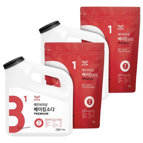 레인보우샵 왕톡톡이 베이킹소다 리필세트, 1kg, 2세트