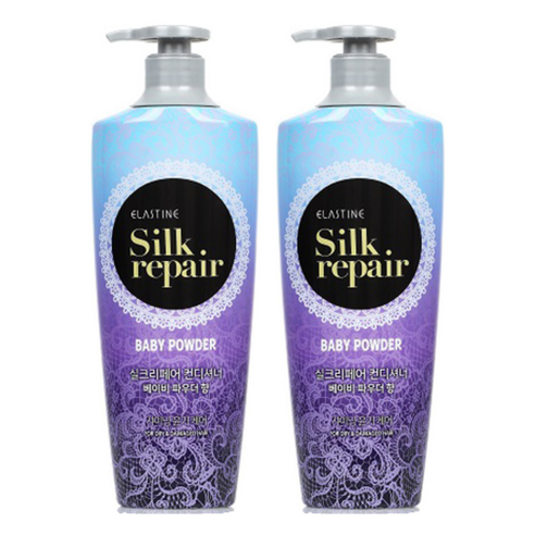 엘라스틴 실크 리페어 컨디셔너 베이비 파우더향, 550ml, 2개