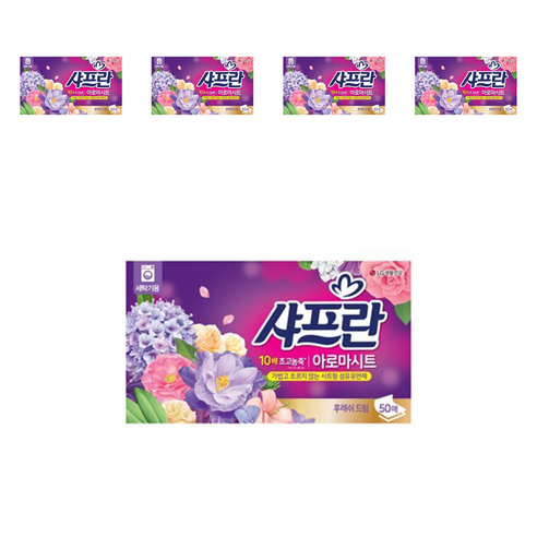샤프란 아로마시트 섬유유연제 후레쉬 드림 본품, 50매, 5개