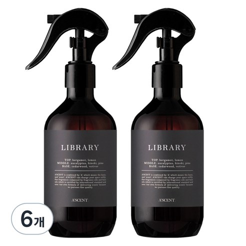 에이센트 드레스퍼퓸 라이브러리 탈취제, 6개, 250ml