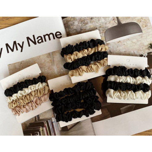 섬세한 아름다움으로 일상을 빛내는 피어니스트 실크 곱창 머리끈