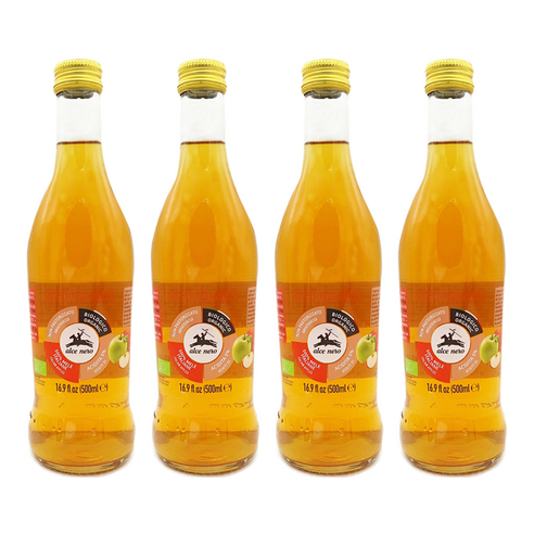 알치네로 유기농 애플사이다 비니거 사과초모식초, 4개, 500ml