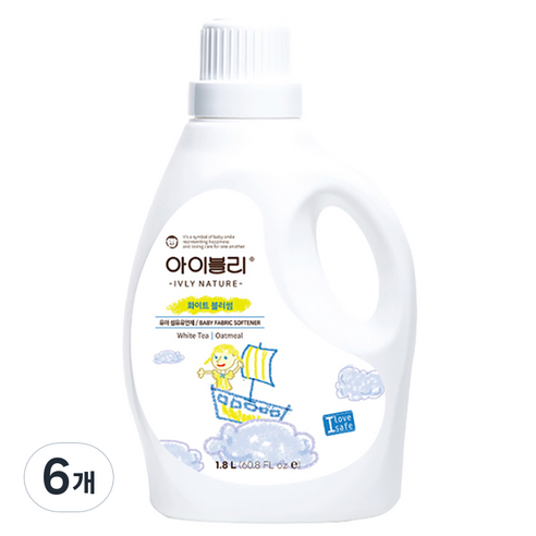 아이블리네이쳐 오트밀 성분 섬유유연제 화이트 블러썸향 본품, 6개