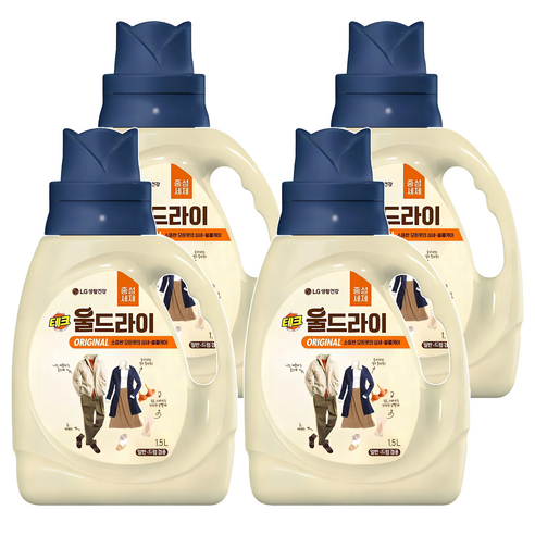 테크 울드라이 오리지널 울세제 본품, 1.5L, 4개