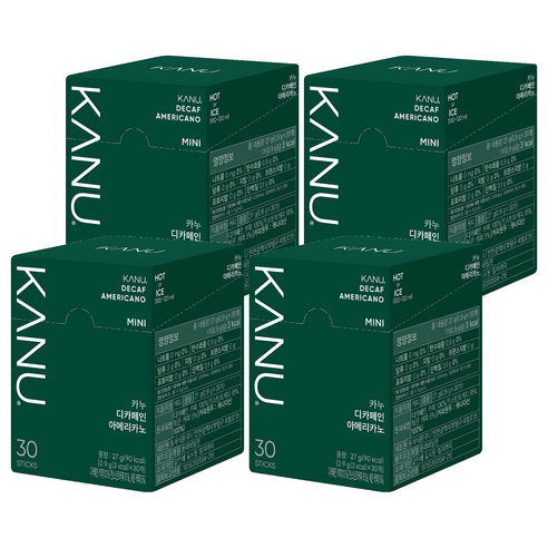 카누 미니 디카페인 아메리카노 스틱 원두커피믹스, 900mg, 30개입, 4개