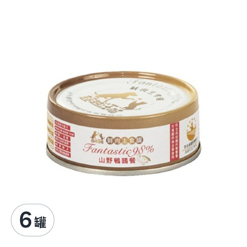 貓主食罐 貓用 山野鵪鶉餐 FANTASTIC 98%鮮肉 超越汪喵 貓主食罐 貓用 80g 1入 肉泥