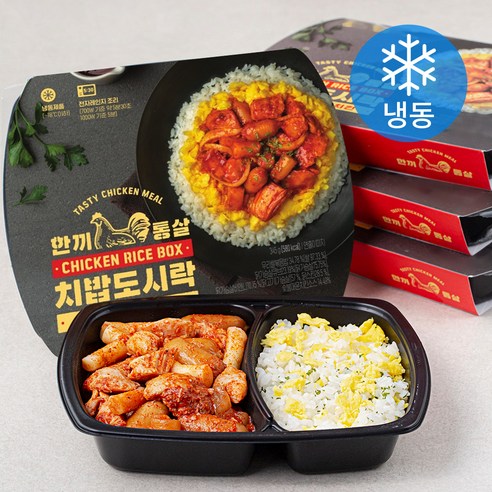 한끼통살 치밥도시락 숯불매운양념치킨 (냉동), 345g, 5개